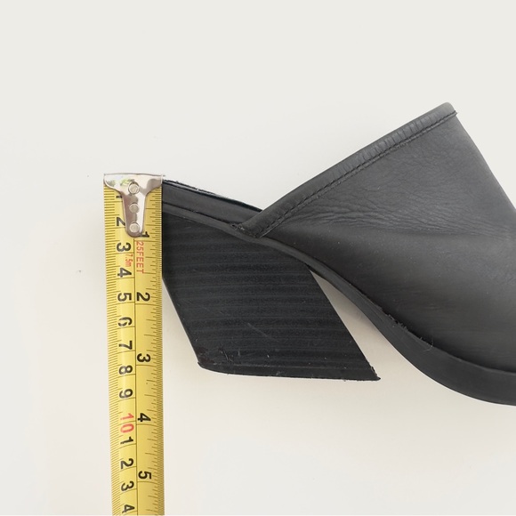 CHEAP MONDAY | UNIQUE MULE SLIP-ON CLOGS SQUARE TOED BLOCK HEELS CORPORATE GOTH - Picture 7 of 12